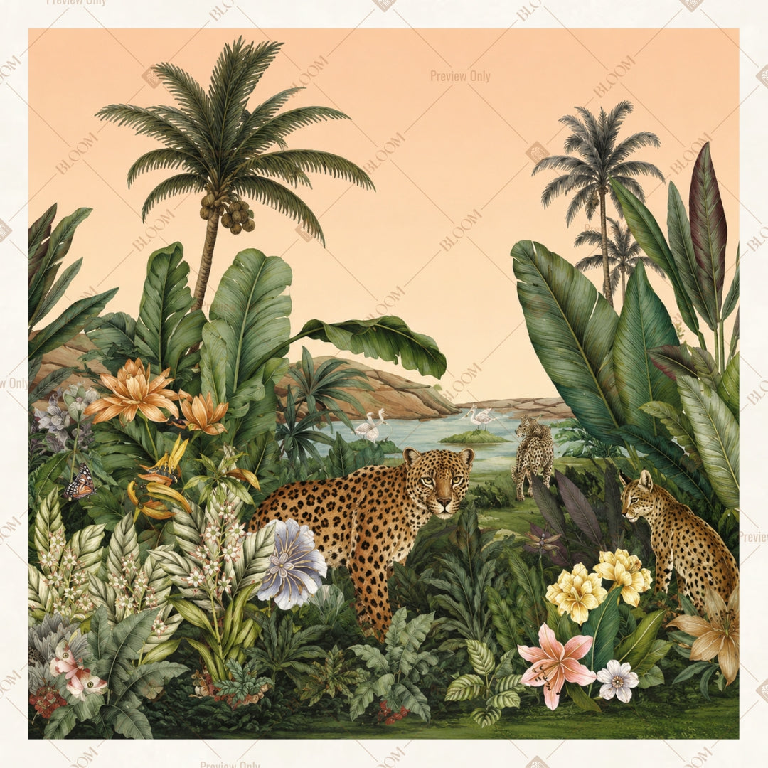 Leopard Jungle Safari Square Backdrop