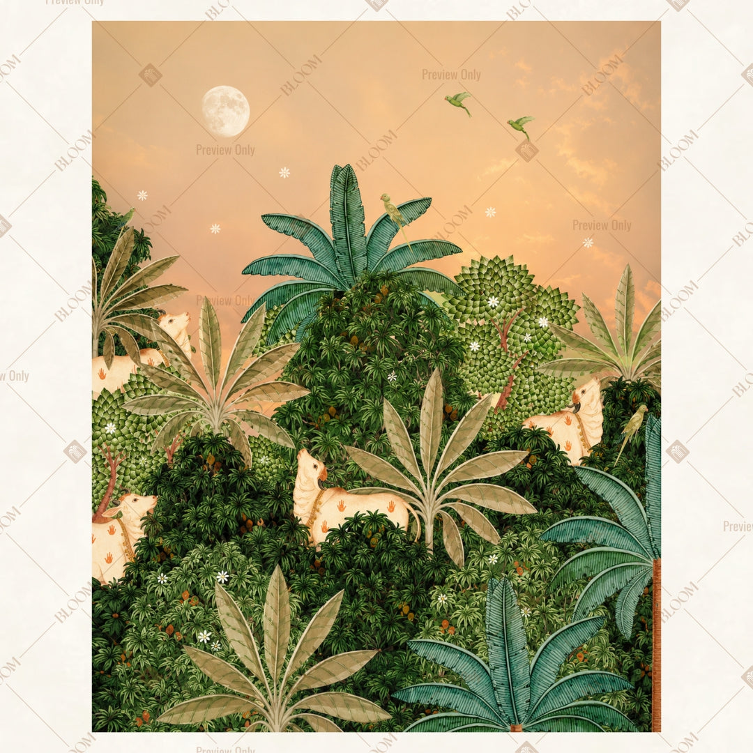 Tropical Jungle Oasis Portrait Rectangle Backdrop