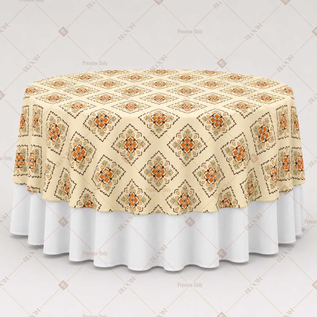 Beige Diamond Block Print Table Overlay Pack of 6
