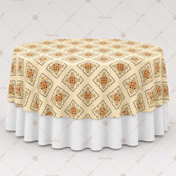 Beige Diamond Block Print Table Overlay Pack of 6
