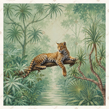 Tiger Tropical Forest Square Backdrop