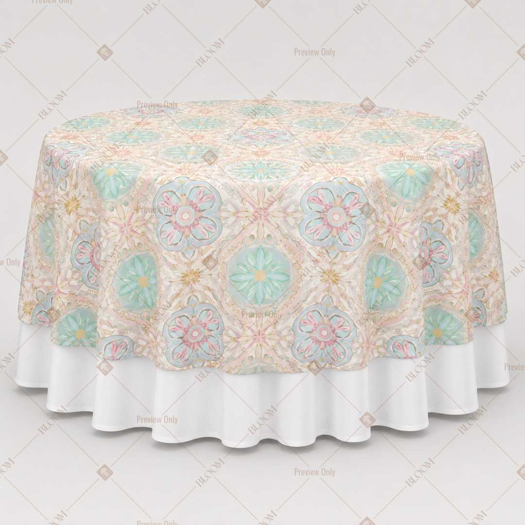 Pastel Medallion Mosaic Table Overlay Pack of 6