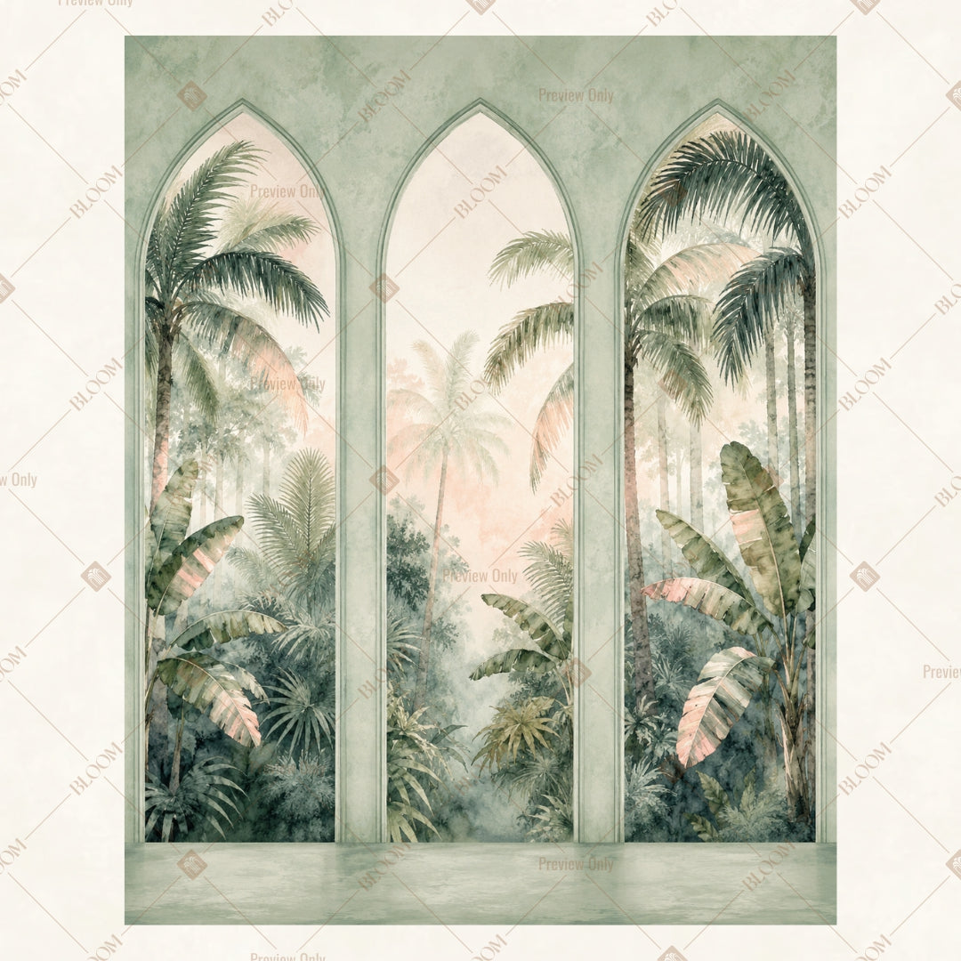 White Mughal Arch Portrait Rectangle Backdrop