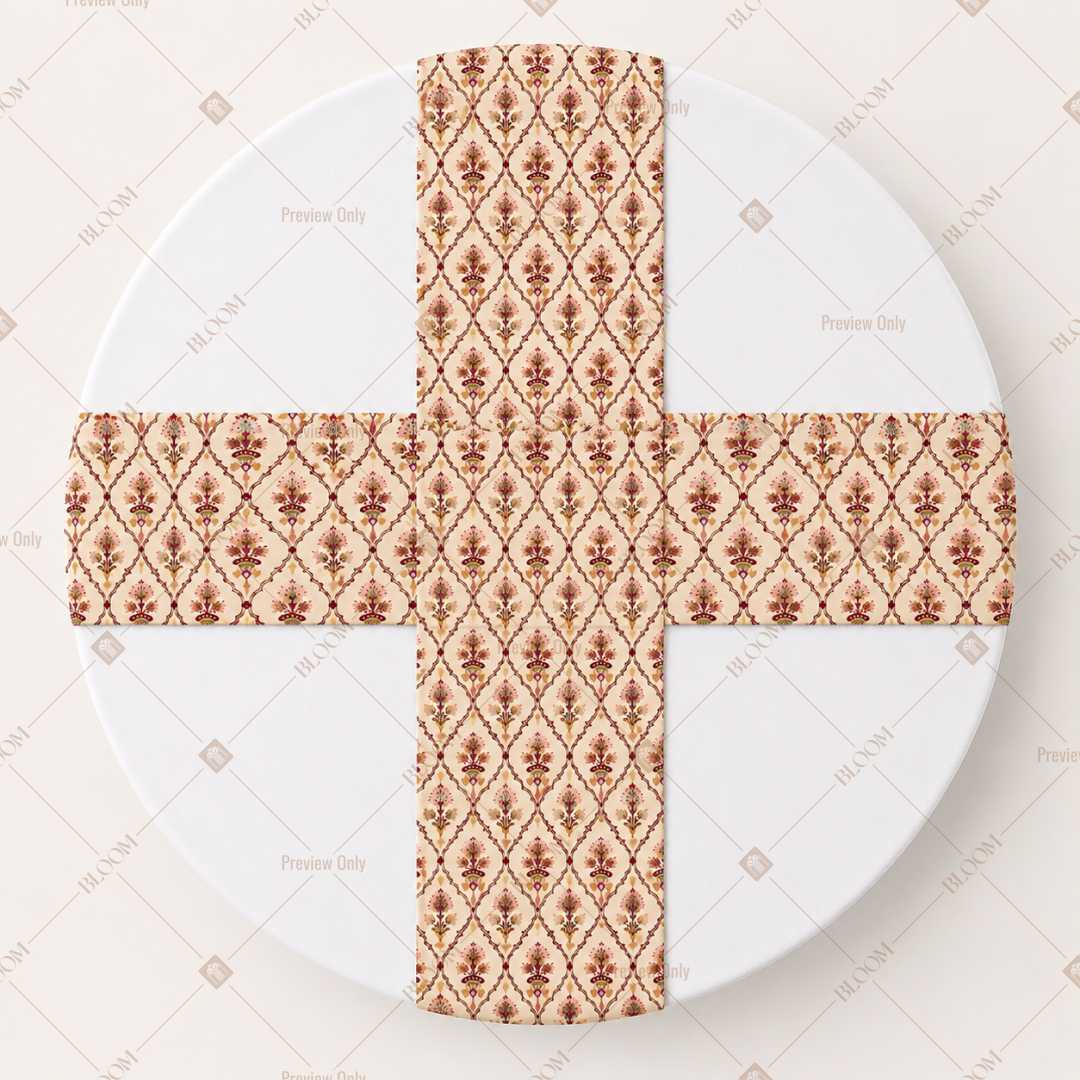 Terracotta Floral Stripe Table Runner Pack Of 12