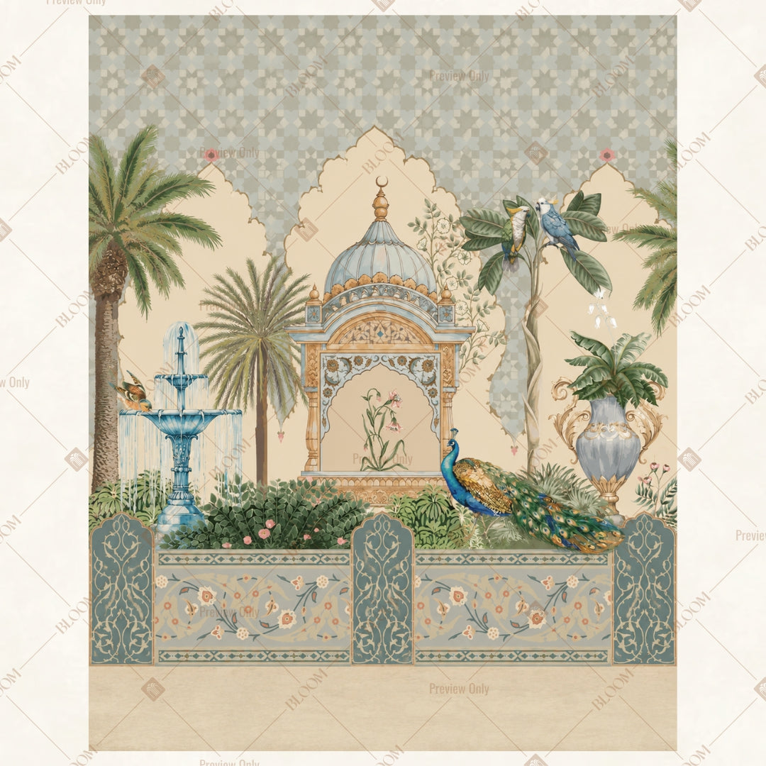 Royal Palace Garden Landscape Portrait Rectangle Backdrop