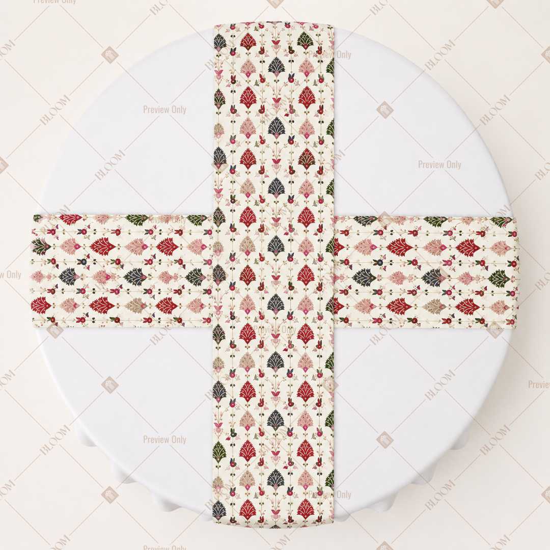 Red Floral Vine Table Runner Pack Of 12