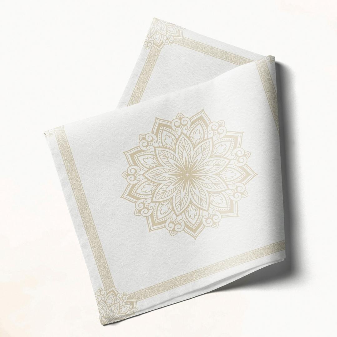 White Mandala: Napkins 18" X 18" - Pack Of 20