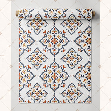 Blue Tile Motif Fabric Roll Pack of 25
