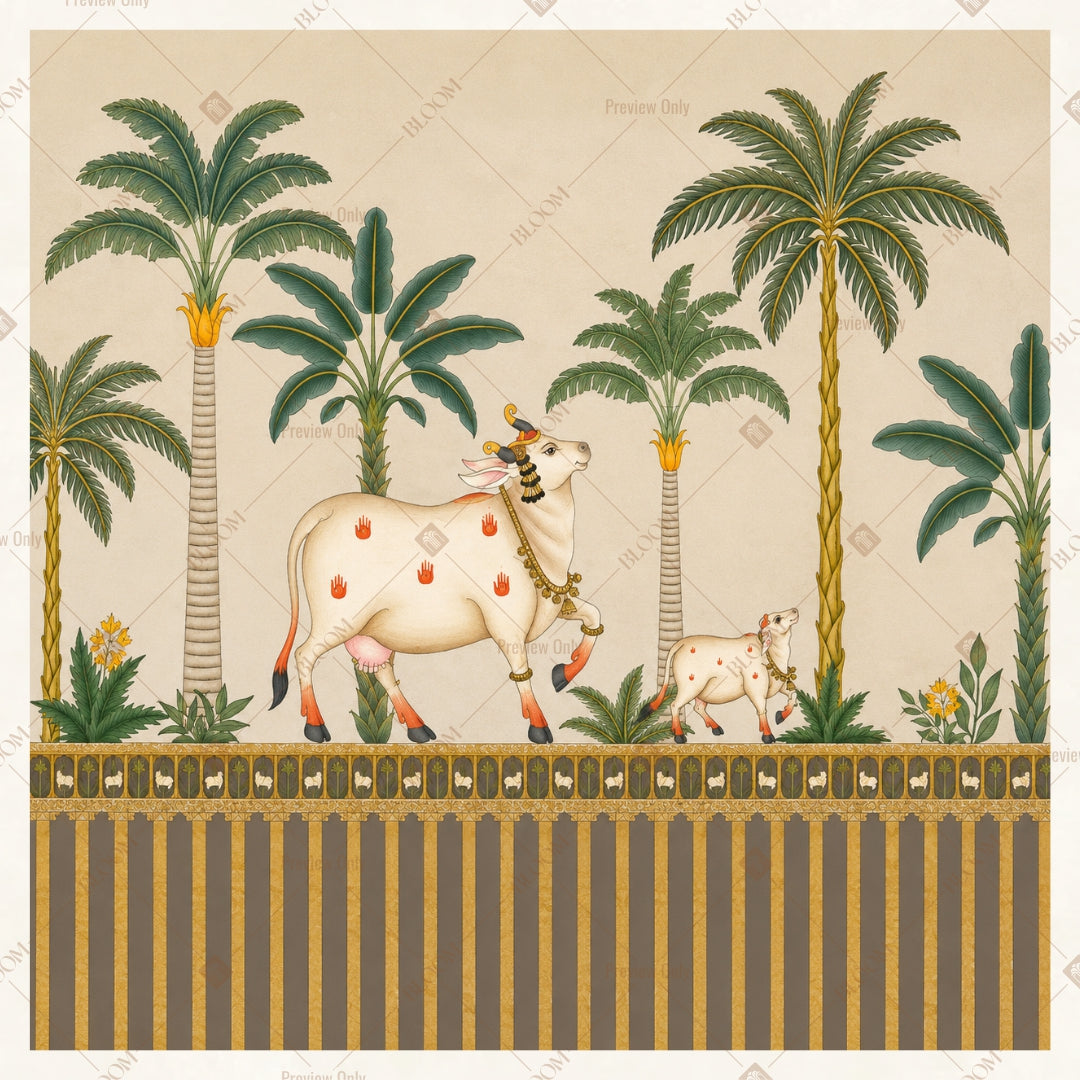 Desert Palm Oasis Square Backdrop