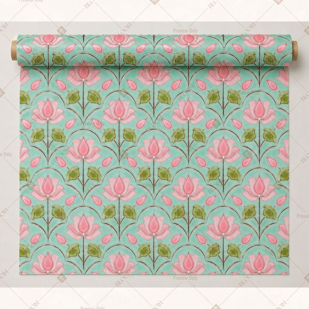 Pastel Floral Block Print Fabric Pack of 25