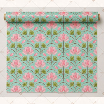 Pastel Floral Block Print Fabric Pack of 25