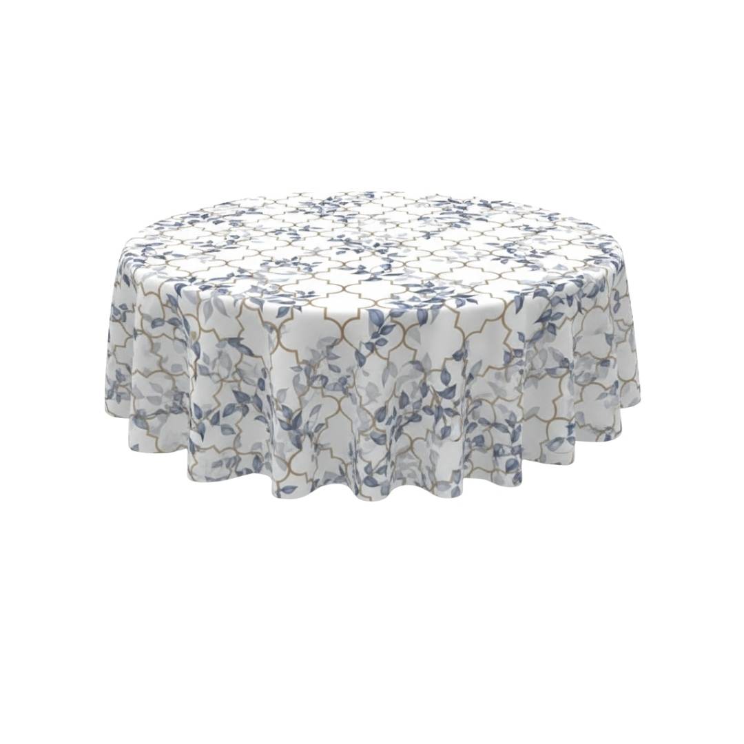 Blue Leaf Mosaic Round Table Cover - Pack Of 6
