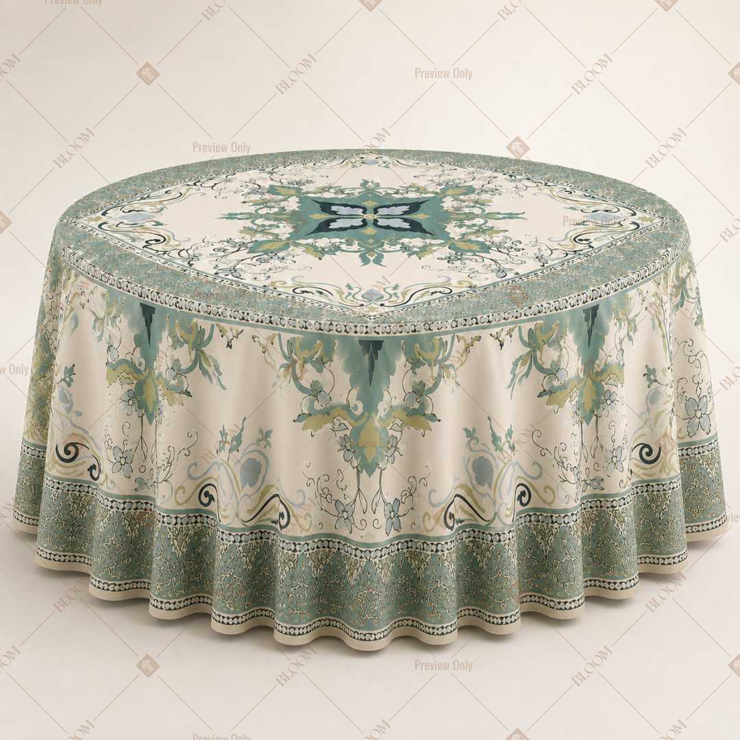 Sage Floral Border Table Cover Pack Of 6