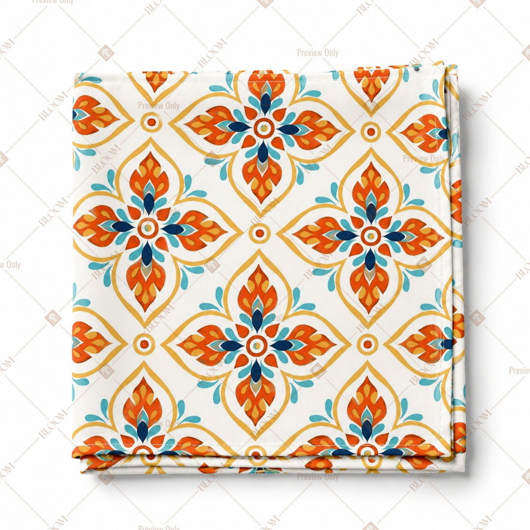Orange Moroccan Tile Pattern Design