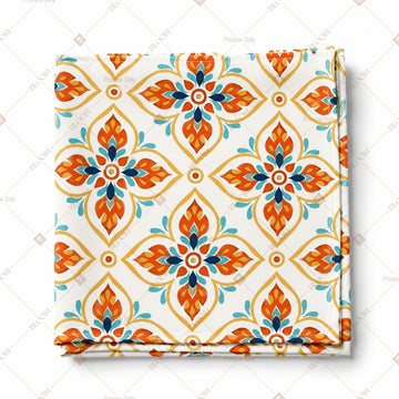 Orange Moroccan Tile Pattern Design