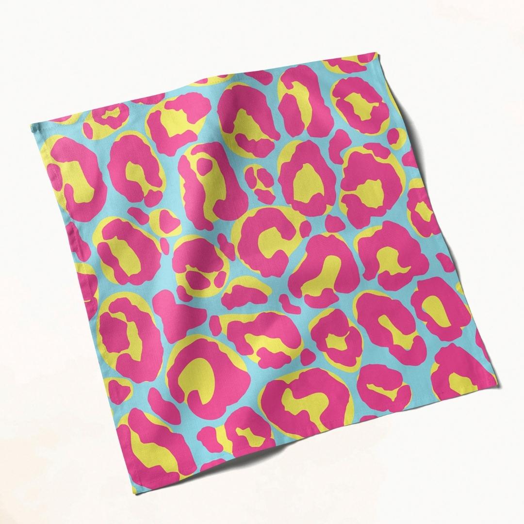 Blue and Pink Leopard Print: Napkins 18" X 18" - Pack Of 20