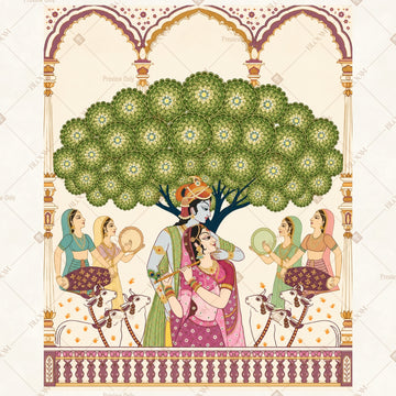 Krishna Tree of Life Portrait Rectangle Backdrop