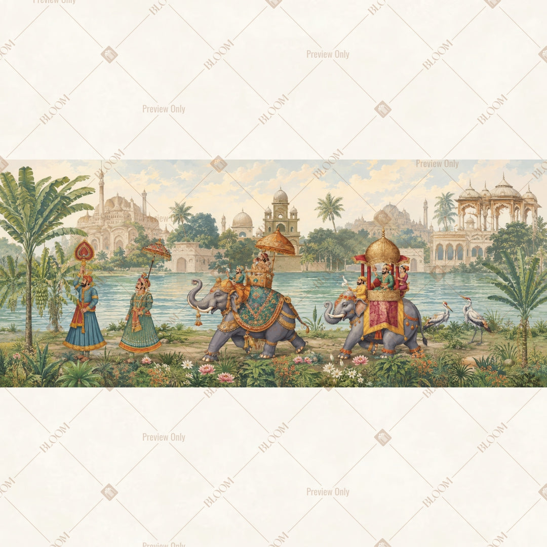 Royal Heritage Procession Border Wide Backdrop