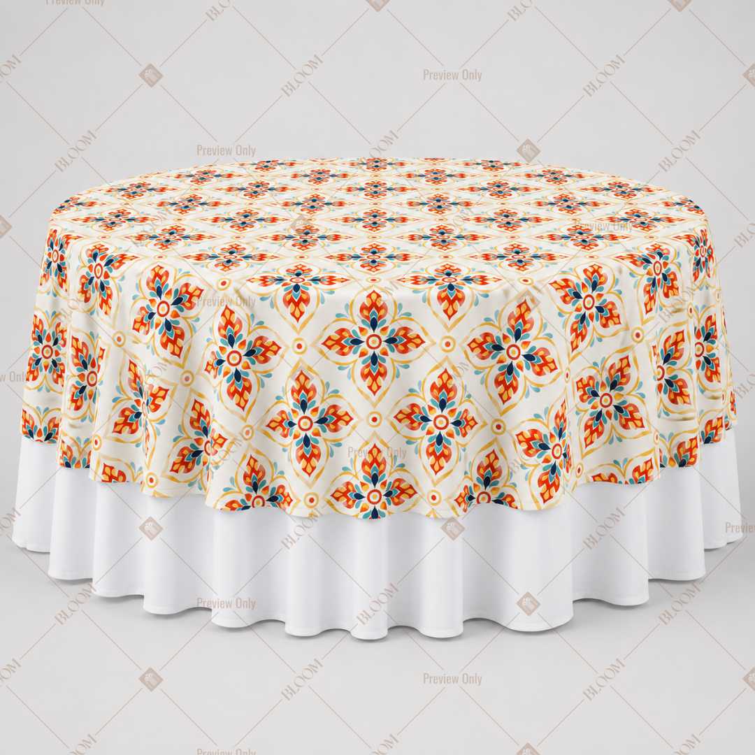 Terracotta Geometric Floral Table Overlay Pack of 6