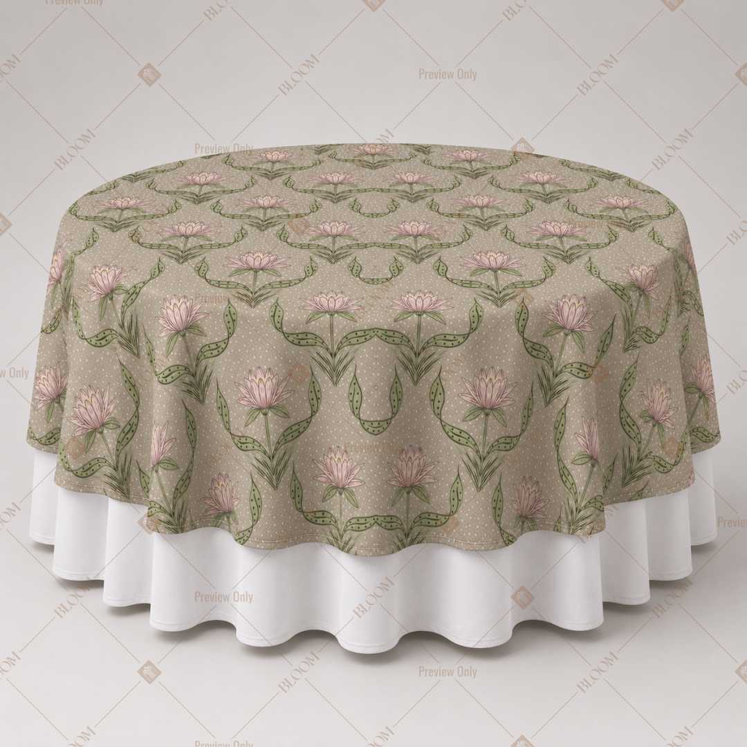 Sage Scallop Floral Table Overlay Pack of 6