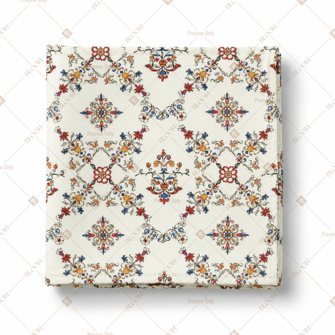 Black White Geometric Floral Pattern Design