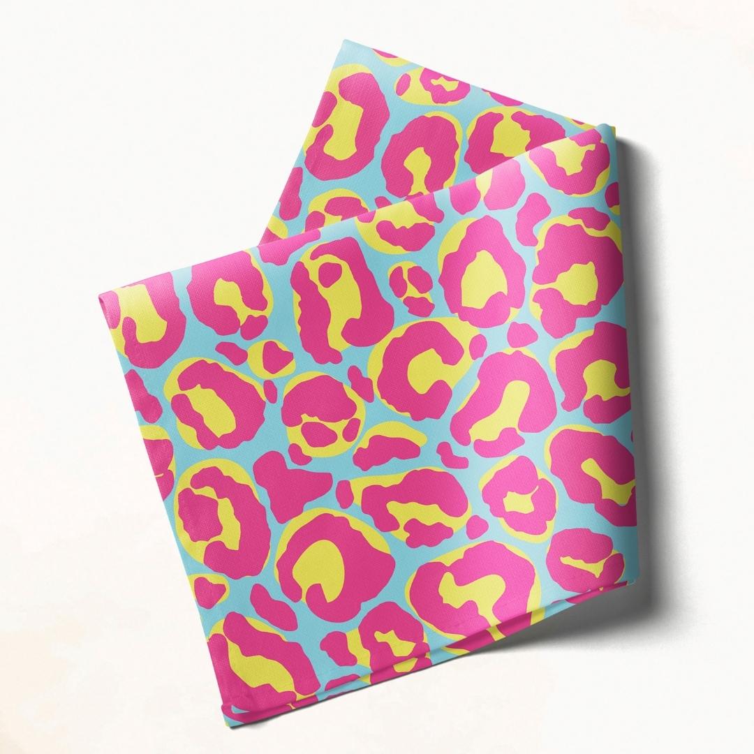 Blue and Pink Leopard Print: Napkins 18" X 18" - Pack Of 20