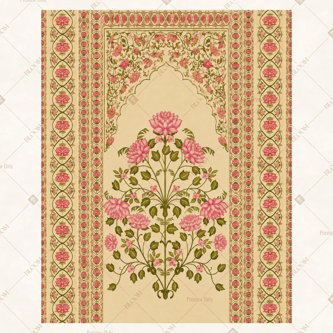 Floral Heritage Frame Portrait Rectangle Backdrop