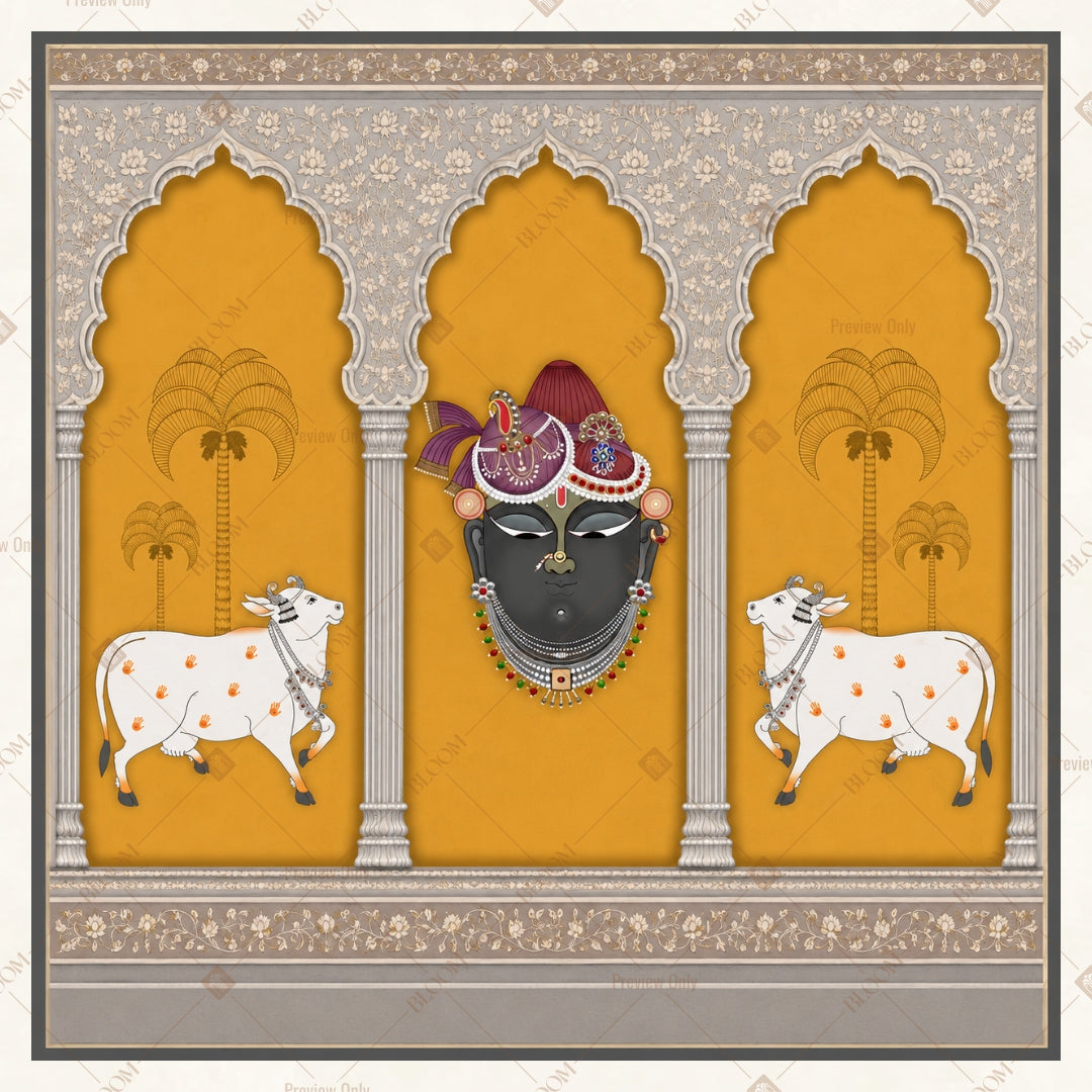 Golden Ganesha Palace Square Backdrop