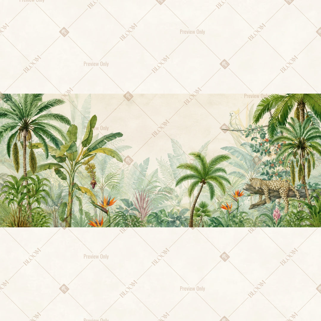 Tropical Palm Garden Border Wide Backdrop