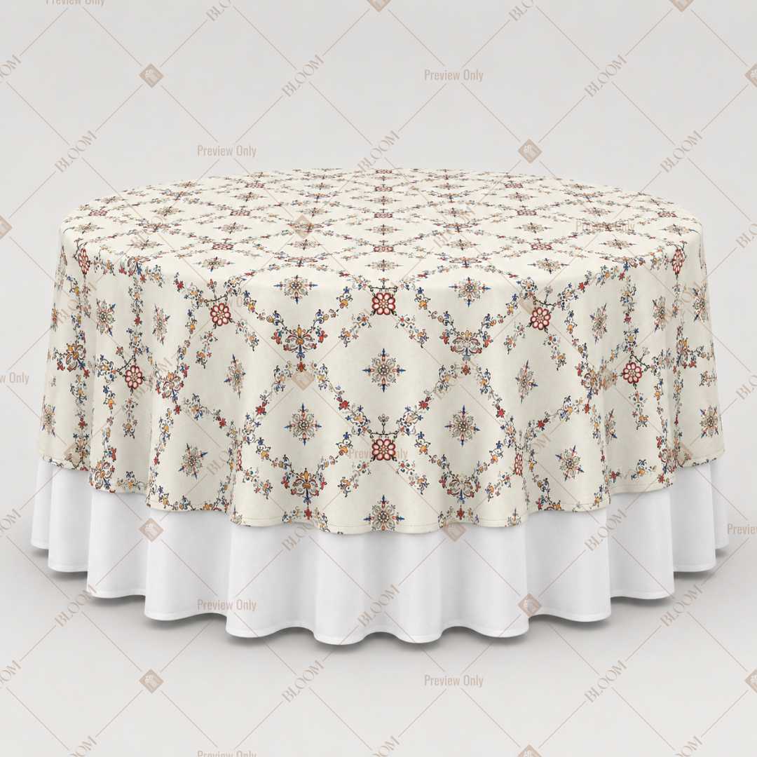 Vintage Neutral Floral Table Overlay Pack of 6