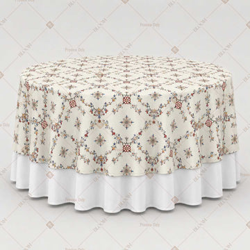 Vintage Neutral Floral Table Overlay Pack of 6