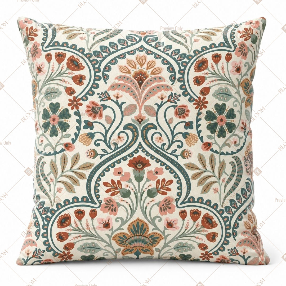 Boho Floral Arabesque Cushion Cover Pack of 12