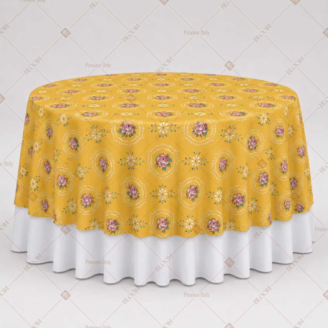 Mustard Boho Floral Table Overlay Pack of 6
