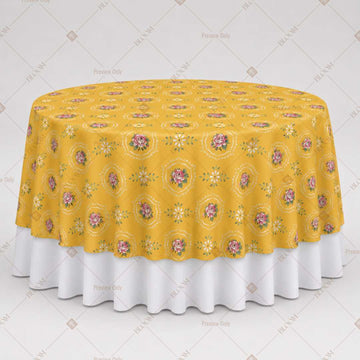 Mustard Boho Floral Table Overlay Pack of 6