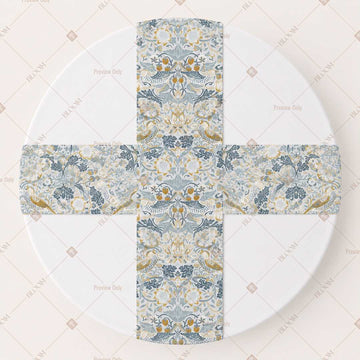 Blue Ornamental Damask Table Runner Pack Of 12