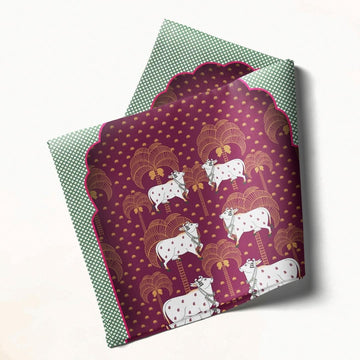 Maroon Cow Motif: Napkins 18" X 18" - Pack Of 20