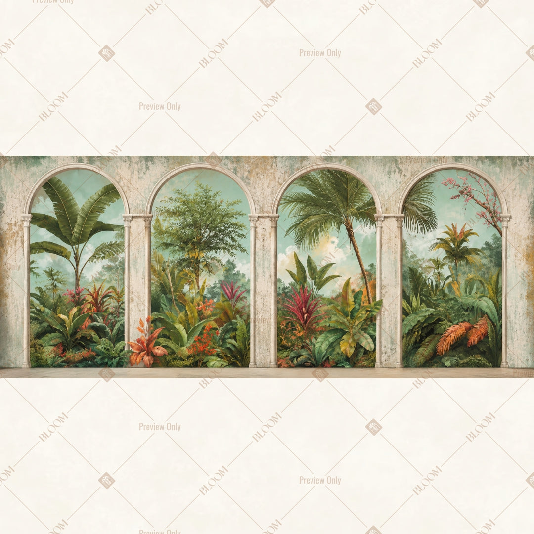 White Palace Window Border Wide Backdrop