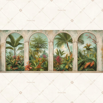 White Palace Window Border Wide Backdrop