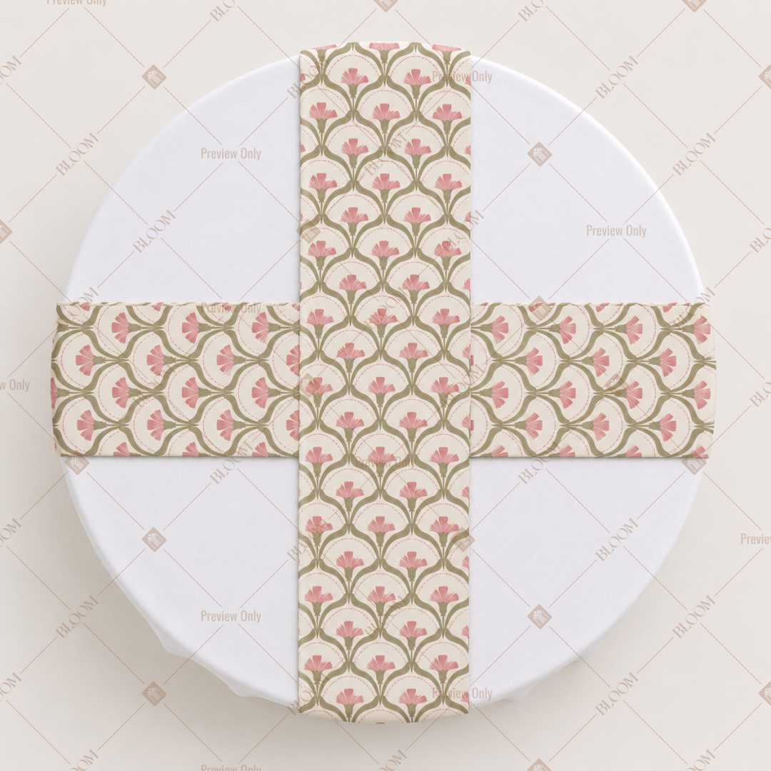 Peach Geometric Trellis Table Runner Pack Of 12