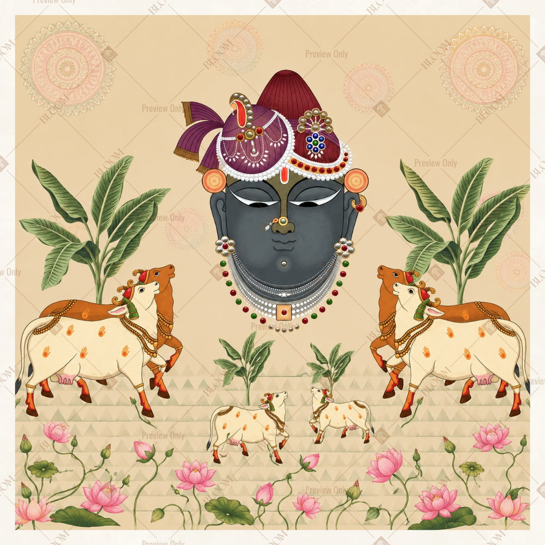 Floral Ganesha Garden Square Backdrop