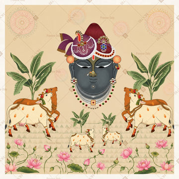 Floral Ganesha Garden Square Backdrop
