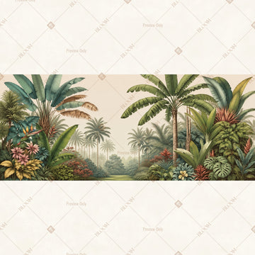 Tropical Palm Landscape Wide Backdrop