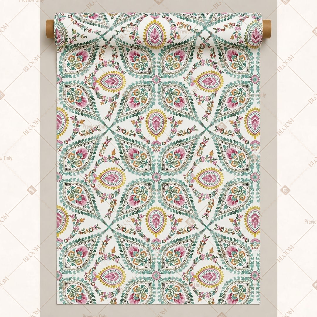 Vintage Paisley Fabric Roll Pack of 25