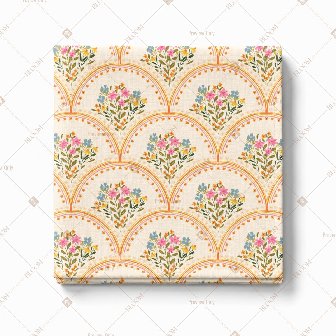 Pastel Scallop Fan Pattern Design