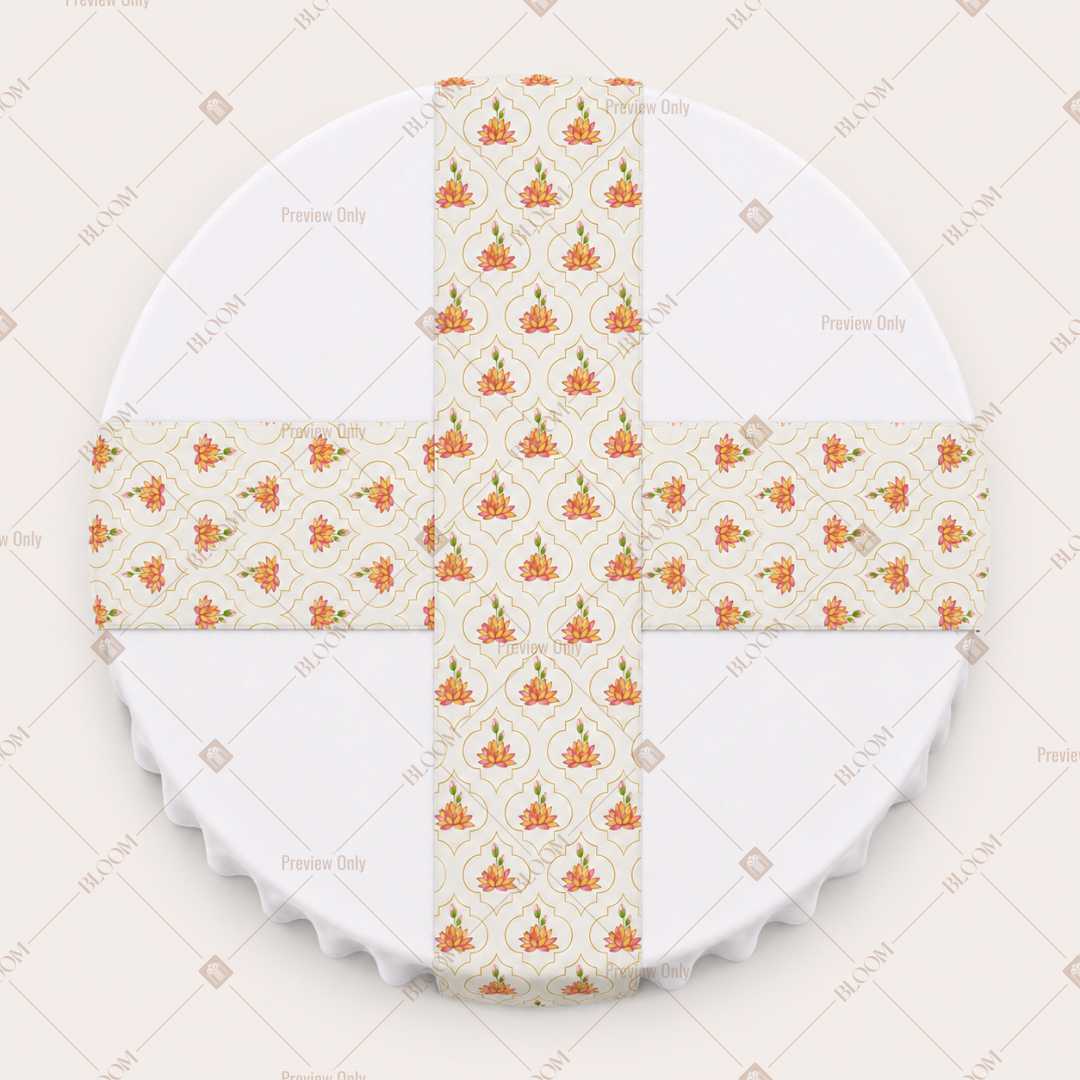Terracotta Folk Motif Table Runner Pack Of 12