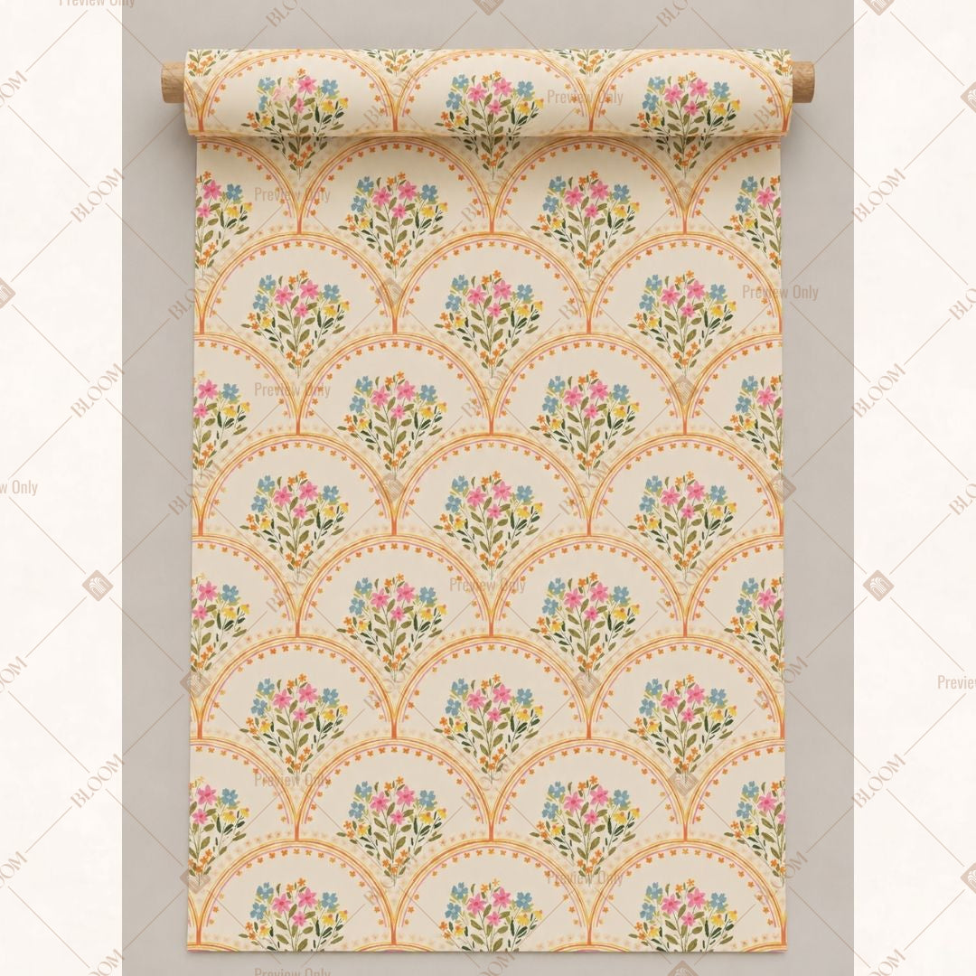 Beige Scallop Fabric Roll Pack of 25