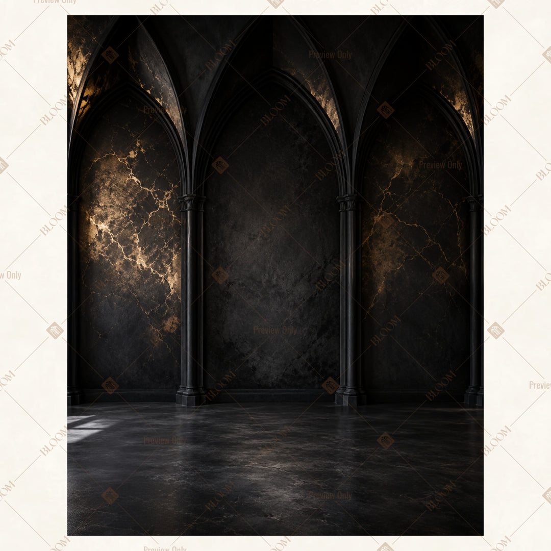 Dark Gothic Arch Portrait Rectangle Backdrop