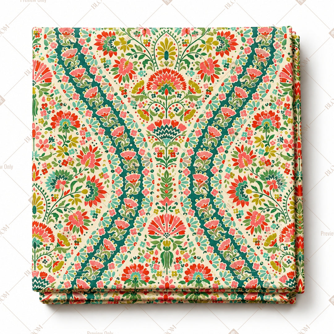 Colorful Paisley Floral Pattern Design