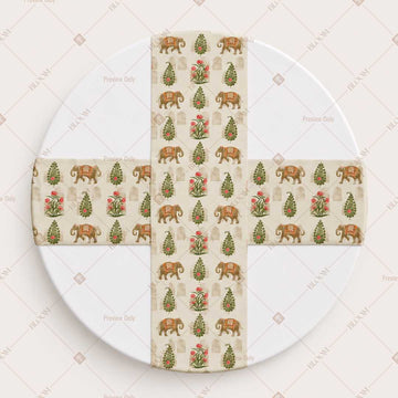 Olive Folk Floral Table Runner Pack Of 12
