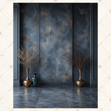 Moody Blue Studio Wall Portrait Rectangle Backdrop